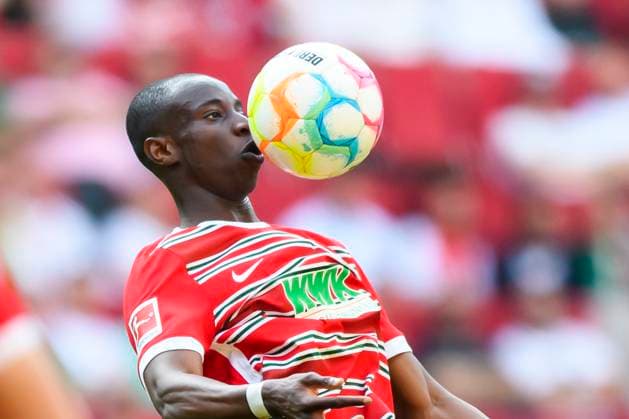 Sport Themen der Woche KW20 Sport Bilder des Tages GER, DFB, FC Augsburg vs. Borussia Dortmund 21.05.2023, WWK Arena, Augsburg, GER, DFB, FC Augsburg vs. Borussia Dortmund , im Bild Kelvin Yeboah (Augsburg 45) *** GER, DFB, FC Augsburg vs Borussia Dortmund 21 05 2023, WWK Arena, Augsburg, GER, DFB, FC Augsburg vs Borussia Dortmund , in picture Kelvin Yeboah Augsburg 45 nordphotoxGmbHx xStraubmeier nph00004