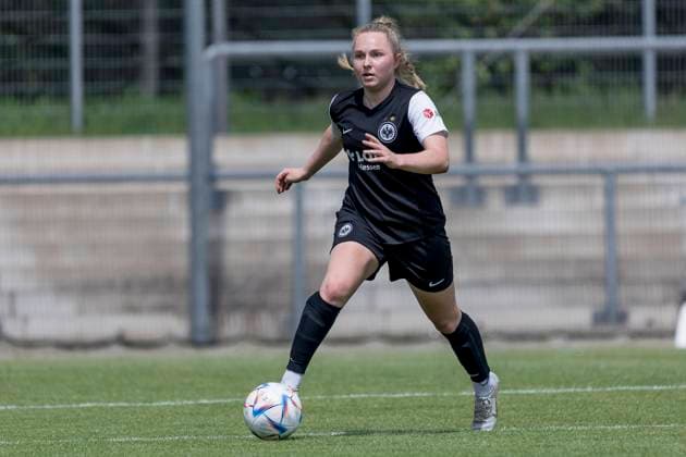2. Frauen Bundesliga: Eintracht Frankfurt II - SC Freiburg I Madeleine Steck (Eintracht Frankfurt II 20), Eintracht Frankfurt II - SC Freiburg II, Frankfurt, Stadion am Brentanobad, 21.5.2023 Copyright: xBEAUTIFULxSPORTS Gawlikx