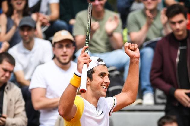 May 22, 2023, Paris, France, France: Dan ADDED of France celebrates his victory during the first day of qualifying of Roland-Garros 2023, French Open 2023, Grand Slam tennis tournament at the Roland-Garros Stadium on May 22, 2023 in Paris, France. Paris France - ZUMAm308 20230522_zsp_m308_011 Copyright: xMatthieuxMirvillex