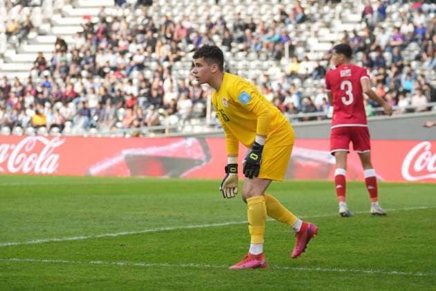 May 22, 2023, La Plata, Buenos Aires, Argentina: Sports. Goalkeeper Gazzeh Raed from Tunisia during the FIFA U-20 World Cup Argentina 2023 match between England and Tunisia at Stadium Unico Diego Armando Maradona in La Plata, Buenos Aires, Argentina, on May 22, 2023 La Plata Argentina - ZUMAf135 0257385805st Copyright: xJulietaxFerrariox