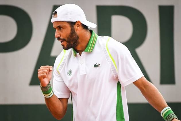 May 23, 2023, Paris, France, France: Laurent LOKOLI of France celebrates his point during the second qualifying day of Roland-Garros 2023, French Open 2023, Grand Slam tennis tournament at the Roland-Garros Stadium on May 23, 2023 in Paris, France. Paris France - ZUMAm308 20230523_zsp_m308_009 Copyright: xMatthieuxMirvillex