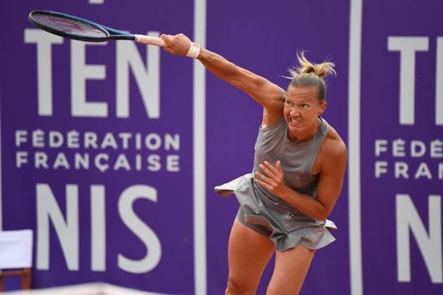 Tennis : Internationaux de Strasbourg 2023 - France - Kaia Kanepi - Estonie Tennis : Internationaux de Strasbourg 2023 - France - 23 05 23 ChrysleneCaillaud Panoramic 