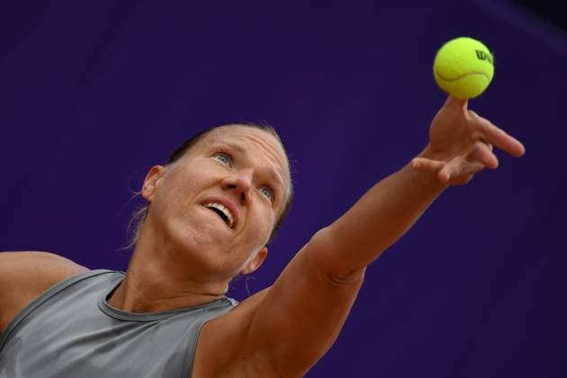 Tennis : Internationaux de Strasbourg 2023 - France - Kaia Kanepi - Estonie Tennis : Internationaux de Strasbourg 2023 - France - 23 05 23 ChrysleneCaillaud Panoramic 