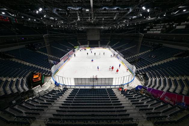 Czech players attend a training session of the Czech national Ice hockey, Eishockey team, within the IIHF Ice Hockey World Championship, WM, Weltmeisterschaft on May 24, 2023, in Nokia Arena, Tampere, Finland. (CTKxPhoto DavidxTanecek) CTKPhotoP2023052406796  CTKPhotoP2023052406796