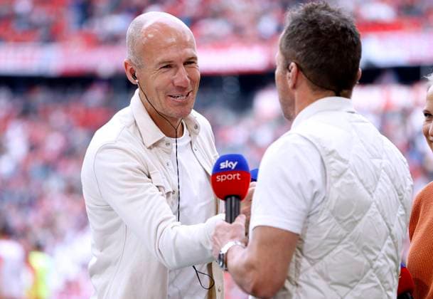 ROBBEN Arjen TV Interview mit MATTHAUS Lothar Bundesliga DFL Saison 2022 - 2023 BL Spiel FC Bayern Muenchen - RB Leipzig 1 : 3 am 20. 05. 2023 in Muenchen DFL REGULATIONS PROHIBIT ANY USE OF PHOTOGRAPHS as IMAGE SEQUENCES and or QUASI-VIDEO Copyright: xLacixPerenyix