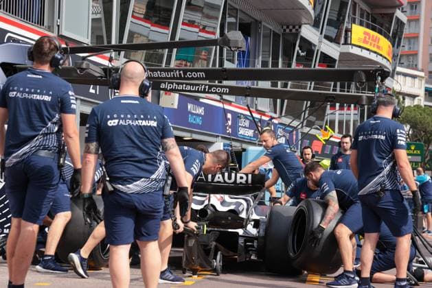 Scuderia AlphaTauri pit stop training.. during FORMULA 1 GRAND PRIX DE MONACO 2023 - Montecarlo, 25-28 May 2023 Monte Carlo MONACO - ZUMAc04_ 20230525_zaf_c04_024 Copyright: xAlessioxDexMarcoox