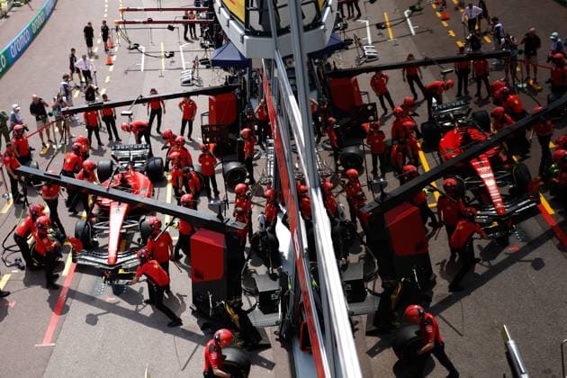 Scuderia Ferrari team, F1 Grand Prix of Monaco at Circuit de Monaco on May 25, 2023 in Monte-Carlo, Monaco. (Photo by HOCH ZWEI) Monte-Carlo Monaco