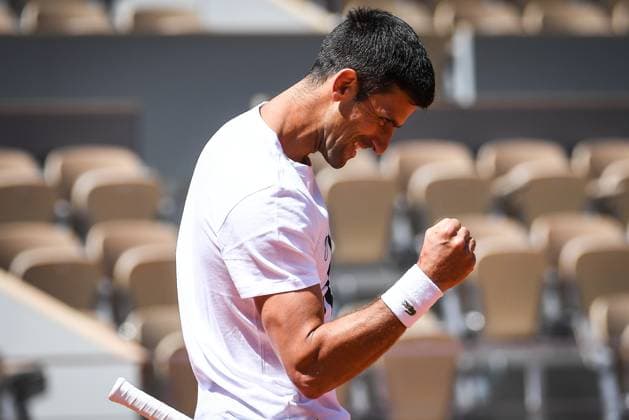 May 25, 2023, Paris, France, France: Novak DJOKOVIC of Serbia celebrates his point during a training session of Roland-Garros 2023, French Open 2023, Grand Slam tennis tournament at the Roland-Garros Stadium on May 25, 2023 in Paris, France. Paris France - ZUMAm308 20230525_zsp_m308_012 Copyright: xMatthieuxMirvillex