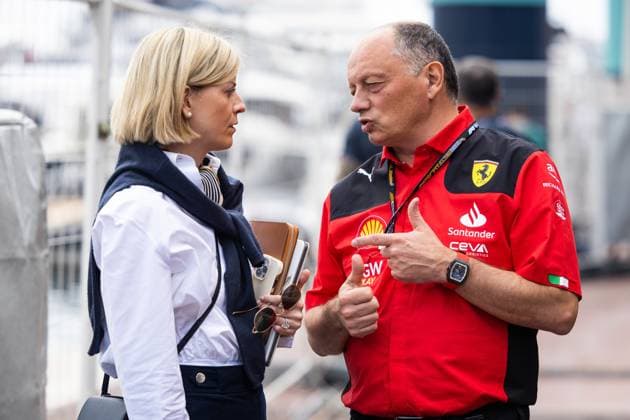 Susie Wolff (GBR, Managing Director F1 Academy), Frederic Vasseur (FRA, Scuderia Ferrari), F1 Grand Prix of Monaco at Circuit de Monaco on May 25, 2023 in Monte-Carlo, Monaco. (Photo by HOCH ZWEI) Monte-Carlo Monaco