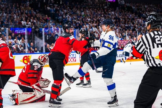 Sport Bilder des Tages XXKEIKKAXX, 20230525, Tampere, Finland, Suomi - Kanada, MM-kisat, Mikko Rantanen, Petri Saarelainen AOP