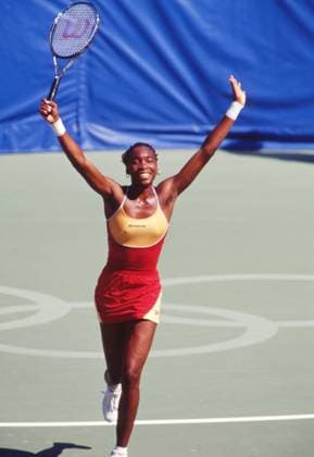 Sydney, Australia. Russian tennis player Yelena Dementyeva wins the second place in the women s single event during the 2000 Summer Olympics at the Tennis Centre of New South Wales. Robert Maximov TASS  59341314