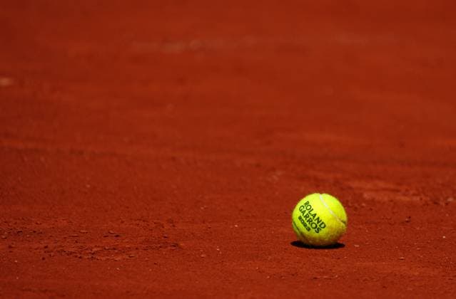Mandatory Credit: Photo by Javier Garcia Shutterstock (13925663a) The Wilson ball on the clay court French Open Tennis, Friday Qualifying and Previews, Roland Garros, Paris, France - 26 May 2023 French Open Tennis, Friday Qualifying and Previews, Roland Garros, Paris, France - 26 May 2023  Copyright: xJavierxGarcia Shutterstockx 13925663a