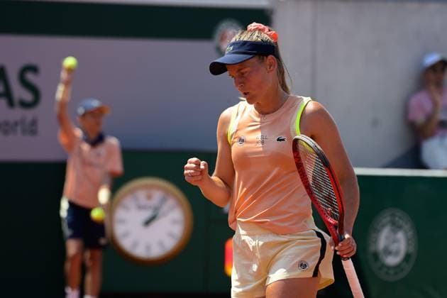 Attitude - Joie de Fiona Ferro ( FRA ) - TENNIS : Roland Garros 2023 - Internationaux de France - 26 05 2023 FedericoPestellini Panoramic 