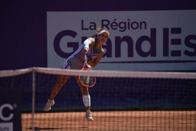 Tennis : Internationaux de Strasbourg 2023 - France - Lauren Davis - Usa Tennis : Internationaux de Strasbourg 2023 - France - 26 05 23 ChrysleneCaillaud Panoramic 