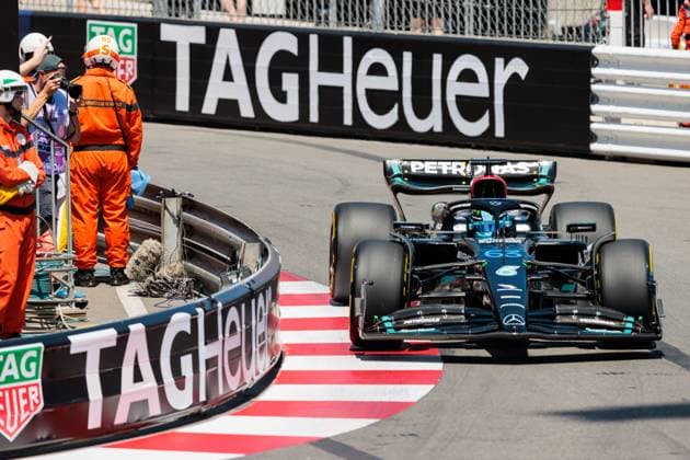 George Russel (Mercedes AMG Petronas Motorsport) mit seinem Auto auf der Strecke, Grosser Preis von Monaco, Motorsport, Formel 1, Saison 2023, 26.05.2023 Grosser Preis von Monaco, Motorsport, Formel 1, Saison 2023, 26.05.2023 Copyright: xEibner-Pressefoto AlexanderxNeisx EP_ANS