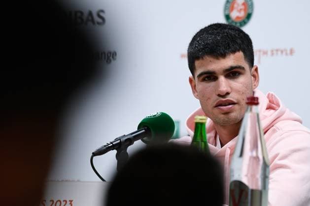 Conference de presse de Carlos Alcaraz ( ESP ) - TENNIS : Roland Garros 2023 - Internationaux de France - 26 05 2023 FedericoPestellini Panoramic 