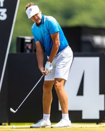 May 26, 2023, Potomac Falls, Virginia, USA: IAN POULTER tees off on the fourth hole during the first round of the LIV Golf DC event at Trump National Golf Club. Potomac Falls USA - ZUMAb237 20230526_znp_b237_025 Copyright: xRobertxBlakleyx