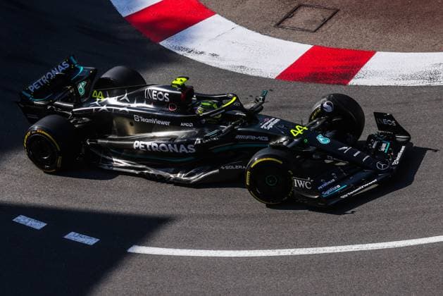 F1 Monaco Grand Prix Lewis Hamilton of Mercedes drives on the track during Practice 2 ahead of the F1 Grand Prix of Monaco at Circuit de Monaco on May 26, 2023 in Monte-Carlo, Monaco. Monte Carlo Monaco  Copyright: xBeataxZawrzelx originalFilename:zawrzel-f1monaco230526_npdVi.jpg