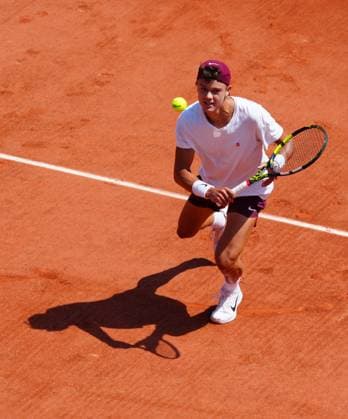 Mandatory Credit: Photo by Javier Garcia Shutterstock (13925673z) Holger Rune practices French Open Tennis, Saturday Qualifying and Previews, Roland Garros, Paris, France - 27 May 2023 French Open Tennis, Saturday Qualifying and Previews, Roland Garros, Paris, France - 27 May 2023  Copyright: xJavierxGarcia Shutterstockx 13925673z