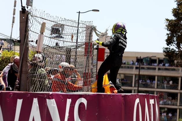27.05.2023, Circuit de Monaco, Monte Carlo, Formel 1 Grand Prix Monaco 2023 ,im Bild Unfall Ausfall von Lewis Hamilton (GBR), Mercedes-AMG Petronas Formula One Team Monte Carlo Circuit de Monaco Monaco
