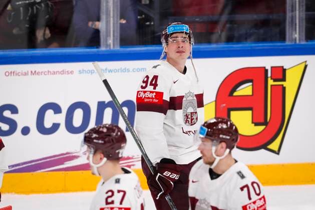 Kristians Rubins 94, LAT the 2023 IIHF Ice hockey, Eishockey World Championship, WM, Weltmeisterschaft Semifinal match between Canada - Latvia at the Nokia Arena on 27. May 2023 in Tampere, Finland. (KALLE PARKKINEN Newspix24)  Copyright: xKallexParkkinenx np24271658298