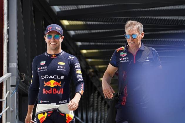 May 27, 2023, Mezzolombardo, Mezzolombardo, Italy: Mexican driver Sergio Perez arrive in the Garage on saturday before the third practic session at the FIA Formula 1 Monaco Grand Prix at Circuit de Monaco in Monaco. Mezzolombardo Italy - ZUMAf150 20230527_zsp_f150_041 Copyright: xDaisyxFacinellix