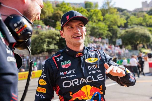 Max Verstappen (Red Bull Racing) bejubelt die Pole Position, Grosser Preis von Monaco, Motorsport, Formel 1, Saison 2023, 27.05.2023 Grosser Preis von Monaco, Motorsport, Formel 1, Saison 2023, 27.05.2023 Copyright: xEibner-Pressefoto AlexanderxNeisx EP_ANS