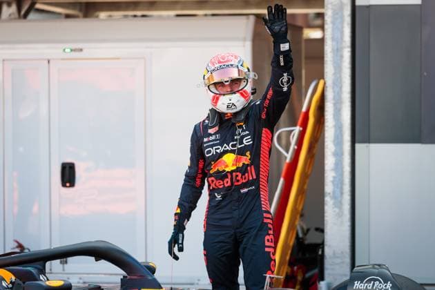 Max Verstappen (Red Bull Racing) bejubelt die Pole Position, Grosser Preis von Monaco, Motorsport, Formel 1, Saison 2023, 27.05.2023 Grosser Preis von Monaco, Motorsport, Formel 1, Saison 2023, 27.05.2023 Copyright: xEibner-Pressefoto AlexanderxNeisx EP_ANS
