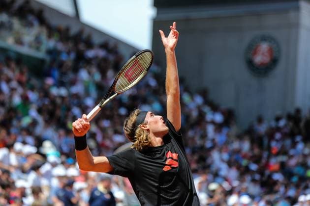 2023 French Open - Previews Stafanos Tsitsipas of Greece in action during a practice match ahead of the French Open Tennis at Roland Garros Paris France  Copyright: xIbrahimxEzzatx originalFilename:ezzat-notitle230527_npvuM.jpg