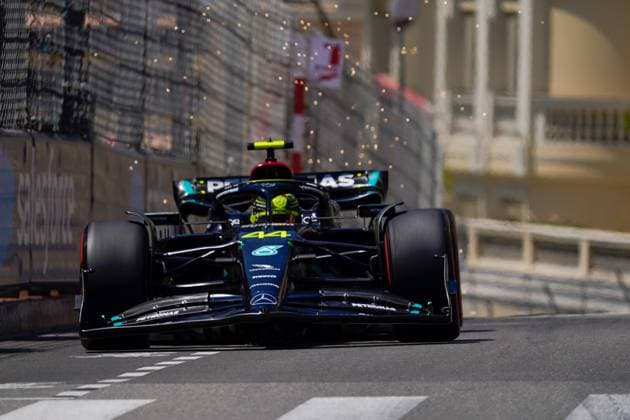 F1 Grand Prix of Monaco - Qualifying Lewis Hamilton of Uk driving the (44) Mercedes-AMG Petronas F1 Team F1 W14 E Performance Mercedes during the Formula 1 Grand Prix De Monaco 2023 on May 27th, 2023 in Montecarlo, Monaco. Monte-Carlo Monaco  Copyright: xAlessioxMorgesex originalFilename:morgese-formula1230527_npDS7.jpg