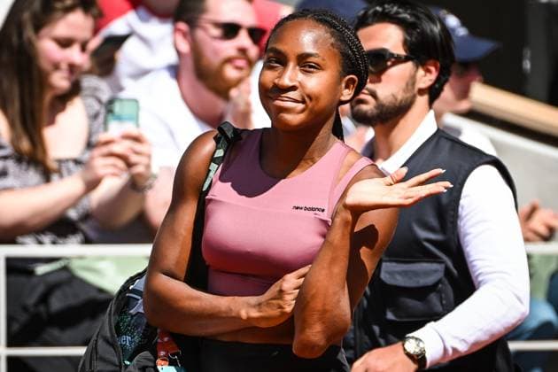 May 27, 2023, Paris, France, France: Coco GAUFF of United States during an exhibition match of Roland-Garros 2023, French Open 2023, Grand Slam tennis tournament at the Roland-Garros Stadium on May 27, 2023 in Paris, France. Paris France - ZUMAm308 20230527_zsp_m308_016 Copyright: xMatthieuxMirvillex