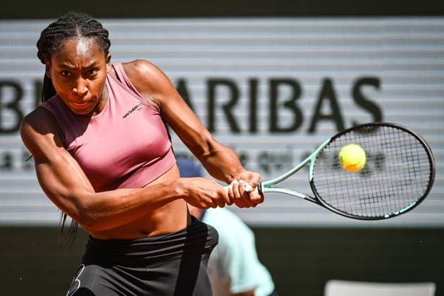 May 27, 2023, Paris, France, France: Coco GAUFF of United States during an exhibition match of Roland-Garros 2023, French Open 2023, Grand Slam tennis tournament at the Roland-Garros Stadium on May 27, 2023 in Paris, France. Paris France - ZUMAm308 20230527_zsp_m308_028 Copyright: xMatthieuxMirvillex