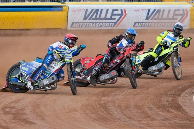 Bilder des Jahres 2023, Sport 05 Mai Sport Themen der Woche KW21 FIM Speedway World Championship, WM, Weltmeisterschaft In Lonigo (L to R) Jaimon Lidsey (AUS), Jan Kvech (CZE), Eber Ampugnani (ARG) in action during 2023 FIM Speedway World Championship - Q.R.1, at Santa Marina Circuit in Lonigo (Vicenza), Italy on May 27, 2023. Lonigo Italy Italy  Copyright: xRobertoxTommasinix originalFilename:tommasini-fimspeed230527_np8mw.jpg