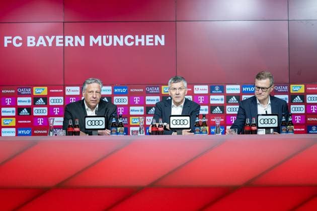 Sport Themen der Woche KW21 Sport Bilder des Tages 1. Vizepraesidenten Prof. Dr. Dieter Mayer (FC Bayern München), Vorstandsvorsitzender Jan-Christian Dreesen (FC Bayern München), FC Bayern Muenchen Pressekonferenz zum Wechsel des Vorstandsvorsitzenden, 28.05.2023 Muenchen Bayern Deutschland *** 1 Vice President Prof Dr Dieter Mayer FC Bayern Munich , Chairman of the Board Jan Christian Dreesen FC Bayern Munich , FC Bayern Muenchen Press Conference on the change of Chairman of the Board, 28 05 2023 Muenchen Bayern Germany Copyright: xkolbert-press UlrichxGamelx