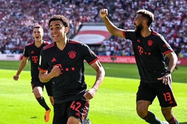 Sport Themen der Woche KW21 27.05.2023, Fussball, Saison 2022 2023, 1. Bundesliga, 34. Spieltag, 1. FC Köln - FC Bayern München, Jamal Musiala (FC Bayern München) jubelt nach seinem Tor zum 2:1 für den FC Bayern München. Eric Maxim Choupo-Moting(FC Bayern München) xRHR-FOTO TKx *** 27 05 2023, Football, 2022 2023 season, 1 Bundesliga, 34 match day, 1 FC Köln FC Bayern Munich, Jamal Musiala FC Bayern Munich cheers after his goal to make it 2 1 for FC Bayern Munich Eric Maxim Choupo Moting FC Bayern Munich xRHR PHOTO TKx Copyright: TeresaxKroeger RHR-FOTOx RHR-FOTO TK