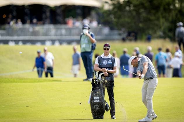 CROMVOIRT - Rowin Caron in action during the 103rd edition of the KLM Open golf tournament. The KLM Open counts as a qualifying tournament for the US Open. AP SANDER KING xVIxANPxSportx xxANPxIVx 470399239 originalFilename: 470399239.jpg