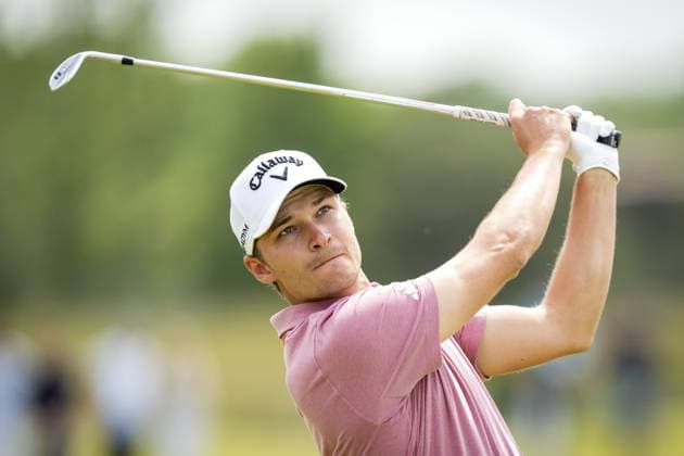 CROMVOIRT - Rasmus Hojgaard (DEN) in action during the 103rd edition of the KLM Open golf tournament. The KLM Open counts as a qualifying tournament for the US Open. AP SANDER KING xVIxANPxSportx xxANPxIVx 470400564 originalFilename: 470400564.jpg