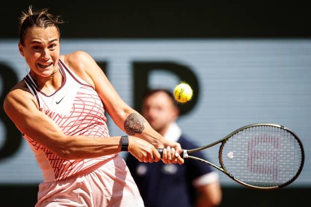 May 28, 2023, Paris, France, France: Aryna SABALENKA of Belarus during the first day of Roland-Garros 2023, French Open 2023, Grand Slam tennis tournament at the Roland-Garros Stadium on May 28, 2023 in Paris, France. Paris France - ZUMAm308 20230528_zsp_m308_014 Copyright: xMatthieuxMirvillex