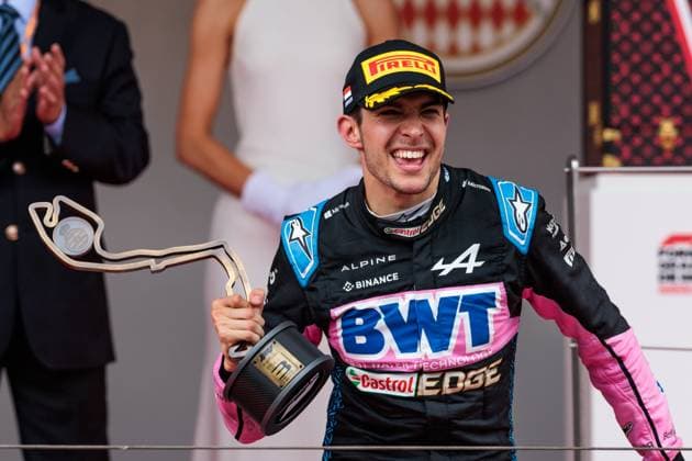 Esteban Ocon (Alpine F1 Team) feiert den den dritten Platz, Grosser Preis von Monaco, Motorsport, Formel 1, Saison 2023, 28.05.2023 Grosser Preis von Monaco, Motorsport, Formel 1, Saison 2023, 28.05.2023 Monaco Copyright: xEibner-Pressefoto AlexanderxNeisx EP_ANS