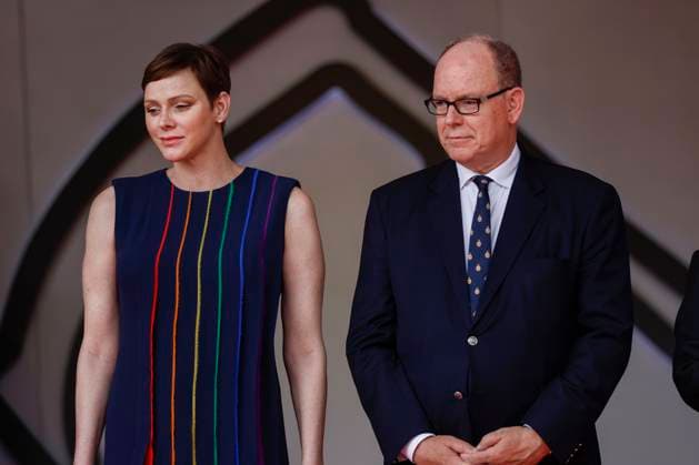 Formel 1, GP von Monaco, Fürst Albert und Fürstin Charlene Princess Charlene of Monaco and Prince Albert II of Monaco, F1 Grand Prix of Monaco at Circuit de Monaco on May 28, 2023 in Monte-Carlo, Monaco. (Photo by HOCH ZWEI) Monte-Carlo Monaco
