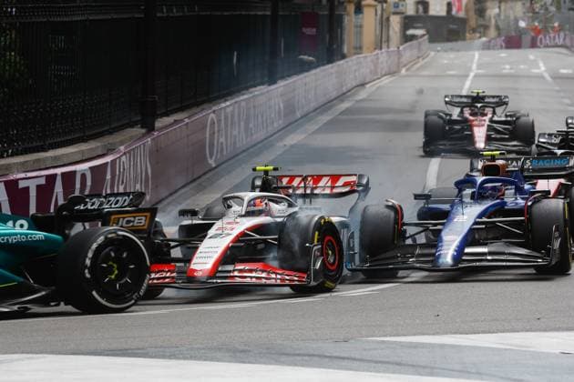 27 Nico Hulkenberg (DEU, MoneyGram Haas F1 Team), 2 Logan Sargeant (USA, Williams Racing), F1 Grand Prix of Monaco at Circuit de Monaco on May 28, 2023 in Monte-Carlo, Monaco. (Photo by HOCH ZWEI) Monte-Carlo Monaco