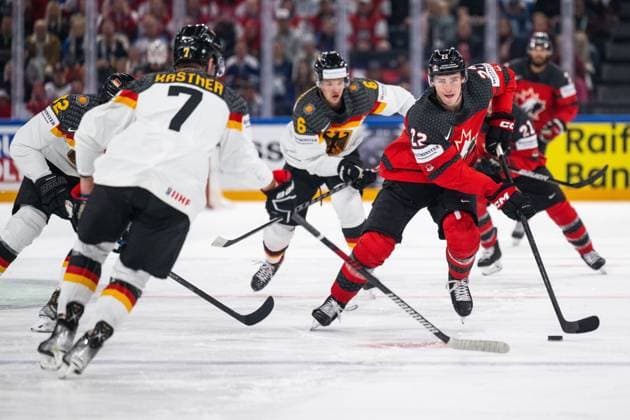 Eishockey, WM, Finale, Kanada - Deutschland 230528 Jack Quinn of Canada during the 2023 IIHF Ice hockey, Eishockey World Championship, WM, Weltmeisterschaft final game between Canada and Germany on May 28, 2023 in Tampere. Photo: Joel Marklund BILDBYRAN kod JM JM0489 bbeng ishockey ice hockey ishockey-vm 2023 ishockey-vm vm 2023 iihf ice hockey world championship final kanada canada germany tyskland Copyright: JOELxMARKLUND BB230528JM101