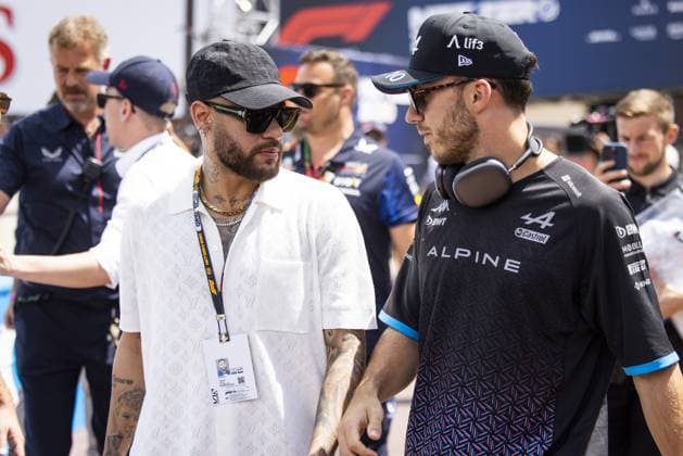 Neymar da Silva Santos Junior, Neymar Jr., GASLY Pierre (fra), Alpine F1 Team A523, portrait during the Formula 1 Grand Prix de Monaco 2023, 6th round of the 2023 Formula One World Championship, WM, Weltmeisterschaft from May 26 to 28, 2023 on the Circuit de Monaco, in Monaco - F1 - MONACO GRAND PRIX 2023 - RACE DPPI Panoramic  00123013__DE_1954