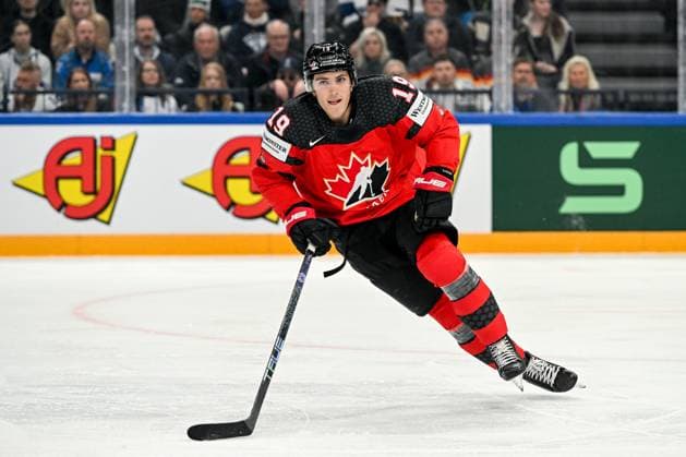 Eishockey, WM, Finale, Kanada - Deutschland TAMPERE, FINLAND - MAY 28: Peyton Krebs of Canada in action during the 2023 IIHF Ice hockey, Eishockey World Championship, WM, Weltmeisterschaft Finland - Latvia game between Canada and Germany at Nokia Arena on May 28, 2023 in Tampere, Finland. Tampere Nokia Arena Finland Copyright: xJustPictures.ch AndreaxBrancax