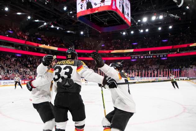 Sport Themen der Woche KW21 Sport Bilder des Tages John Peterka 33, GER tekee 0-1 the 2023 IIHF Ice hockey, Eishockey World Championship, WM, Weltmeisterschaft gold medal match between Canada and Germany at the Nokia Arena on 28. May 2023 in Tampere, Finland. 20.30.46. (Tomi Hänninen Newspix24)  Copyright: xTomixHänninenx np24282058677