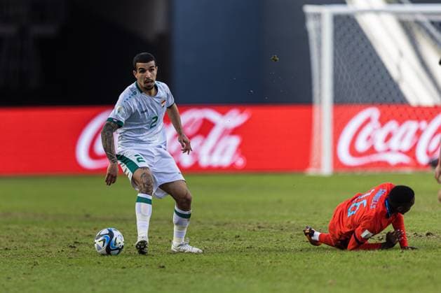 Fußball, U20 WM, Irak - England FIFA U20 WORLD CUP Iraque x Inglaterra LA PLATA, BA - 28.05.2023: FIFA U20 WORLD CUP IRAQUE X INGLATERRA - La Plata, Argentina. 28 May 2023. ALAI GHASEM of Iraq U-20 during the FIFA U-20 World Cup group game between Iraq and England at La Plata Stadium. (Photo: Sporteo Fotoarena) x2380290x  Sporteo