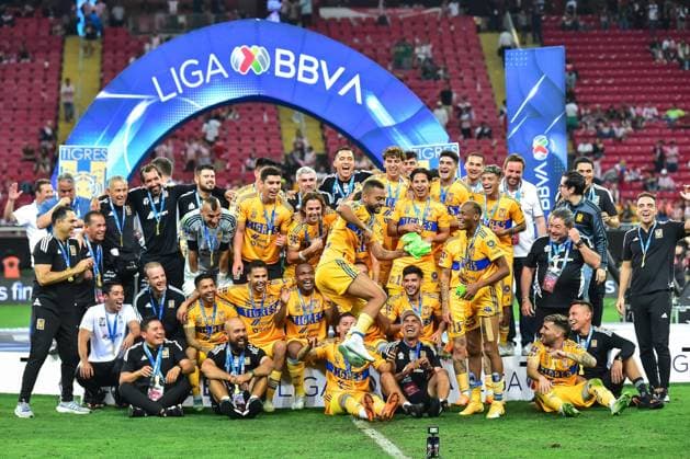 Fußball, Tigres UANL feiern den Gewinn der Meisterschaft in Mexiko RECORD DATE NOT STATED Liga BBVA MX Clausura 2023 Guadalajara vs Tigres UANL Gran Final Players of Tigres Champions during the game Guadalajara vs Tigres UANL, corresponding to second leg match of great final of the Torneo Clausura 2023 of the Liga BBVA MX, at Akron Stadium, on May 28, 2023. <br><br> Jugadores de Tigres Campeones durante el partido Guadalajara vs Tigres UANL, Correspondiente al partido de Vuelta de la Gran final del Torneo Clausura 2023 de la Liga BBVA MX, en el Estadio Akron, el 28 de Mayo de 2023. GUADALAJARA JALISCO MEXICO  Copyright: xIsaacxOrtizx 20230528235015_LMX_C23_FV_UANL_CAMPEON578