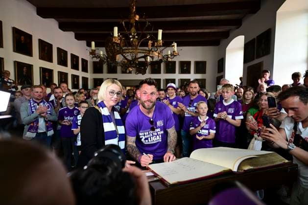 Eintragung ins goldene Buch der Stadt, Aufstiegsfeier VfL Osnabrueck, Fussball, 3. Liga, 28.05.2023 Osnabrueck Niedersachsen Deutschland