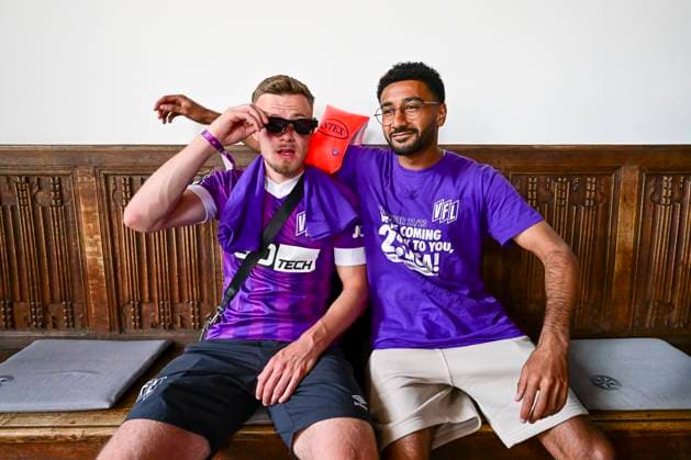 Henry Rorig 16 (Osnabrueck) und Noel Niemann 28 (Osnabrueck), Aufstiegsfeier VfL Osnabrueck, Fussball, 3. Liga, 28.05.2023 Osnabrueck Niedersachsen Deutschland