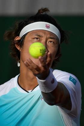 (230530) -- PARIS, May 30, 2023 -- Zhang Zhizhen of China serves during the men s singles first round match against Susan Lajovic of Serbia at the French Open tennis tournament at Roland Garros in Paris, France, May 29, 2023. (Photo by Xinhua) (SP)FRANCE-PARIS-TENNIS-ROLAND GARROS-FRENCH OPEN-MEN S SINGLES JulienxMattia 